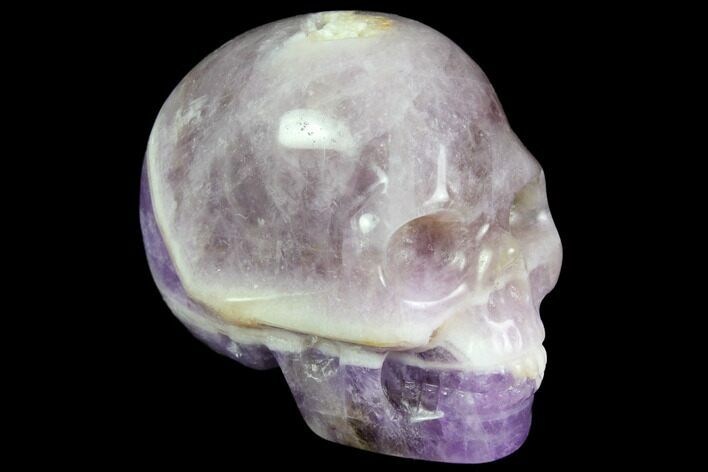Realistic, Carved Chevron (Banded) Amethyst Skull #116487